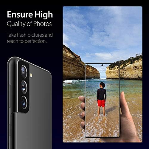 [כיפה זכוכית EZ] Samsung Galaxy S21 פלוס מגן עדשת מצלמה מאת Whitestone [התקנת מגע אחד] מגן עדשת מצלמה עמיד